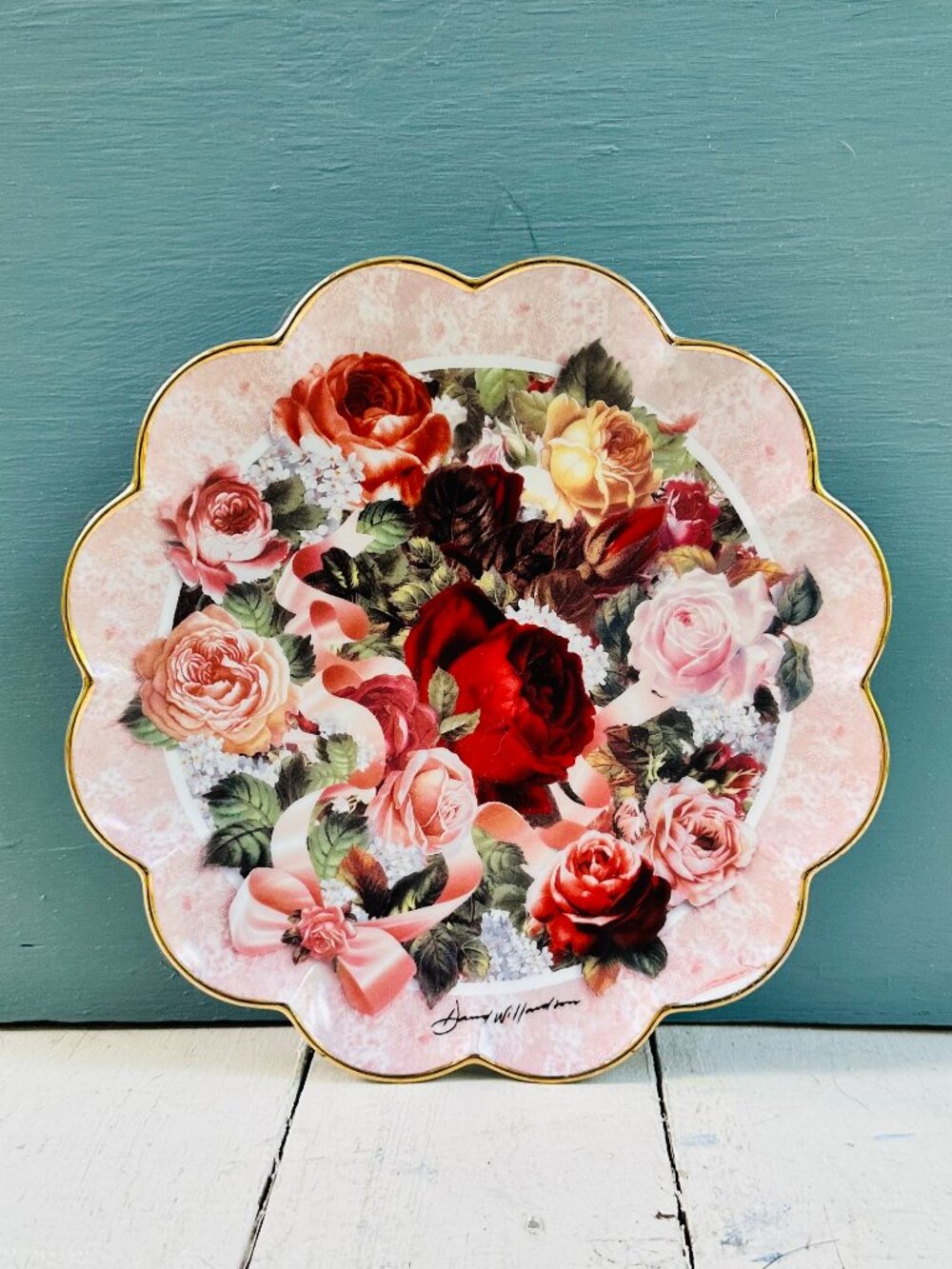 Franklin Mint Victorian Rose Bouquet Jan Williamson Decorative Collector Plate